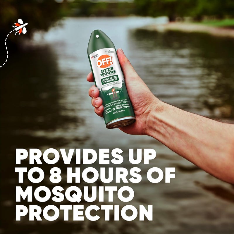 OFF! ! Deep Woods Insect Repellent Aerosol, Bug Spray with Long Lasting Protection from Mosquitoes, 6 oz - Image 1